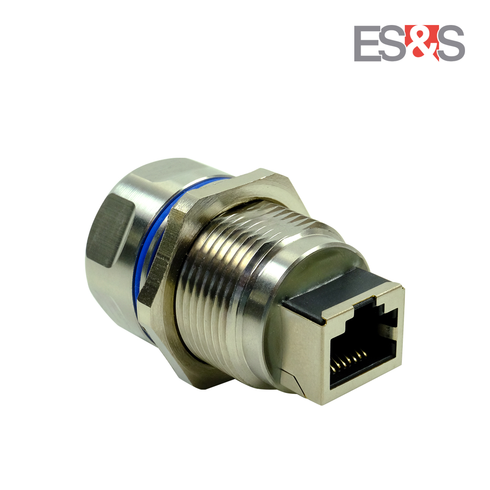 IP67 through socket with RJ45 | stainless steel